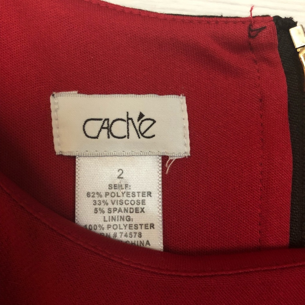 Cache Zipper Back Color Block Sheath Dress - image 4